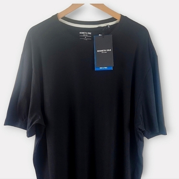 Kenneth Cole New York Black Men's Cotton Blend Crew Short Sleeve TShirt Big Tall - Picture 1 of 6